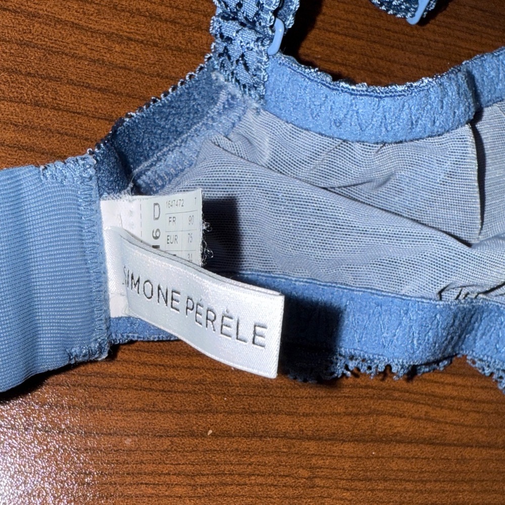 Simone Pérèle Caresse Spacer Foam 3D Plunge Underwire T shirt Bra 34D Dusk Blue - Picture 4 of 9